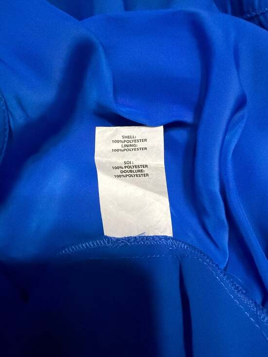 Ramy Brook Tech Perry Dress Cobalt Blue Sleeveless Ruffle Mini Medium - Picture 10 of 11